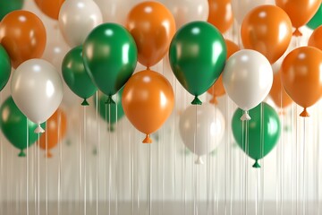 Indian Independence Day with Vibrant Tricolor Balloons background