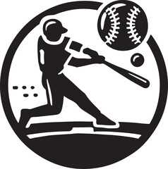 Baseball icon silhouette vector with white background