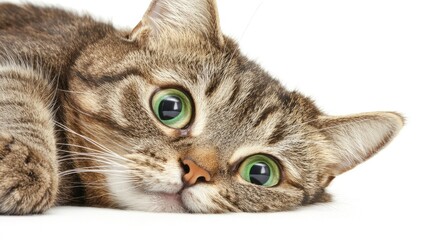 Obraz premium Playful cat relaxing at home pet photography indoor environment close-up perspective feline concept