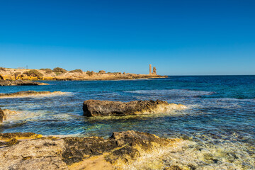 Arc near the Phoenician Cothon and Cemetery on the Coat of Arms of Mahdia, Tunisia. North Africa