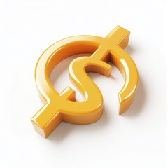 Obraz premium A shiny orange dollar sign symbol representing finance and currency.