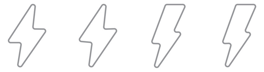Obraz premium flash thunder power icon, flash lightning bolt icon with thunder bolt - Electric power icon symbol - Power energy icon sign in filled, thin, line, outline and stroke style for apps and website
