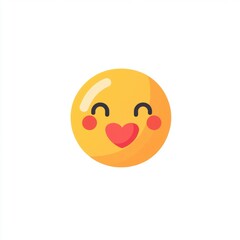 A cheerful yellow emoji with a smiling face and heart-shaped eyes, radiating happiness.