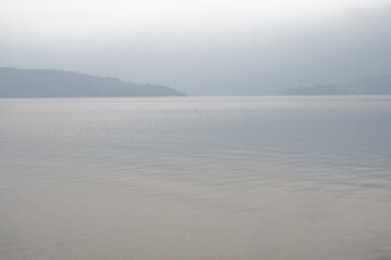 misty morning on the lake