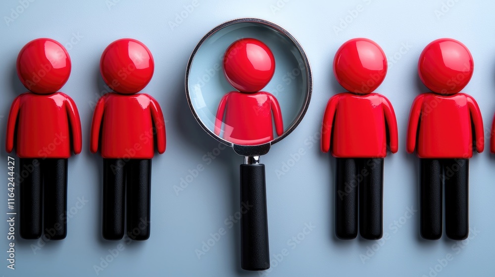 Poster identifying key individuals office space visual representation contemporary setting high angle focus