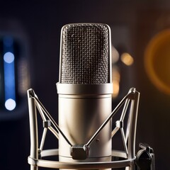 Close up condenser studio microphone