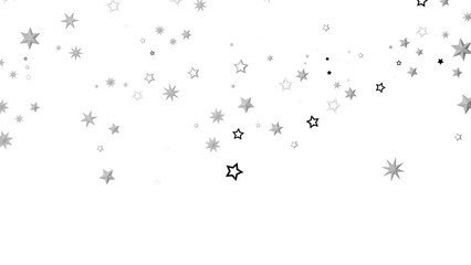 An abstract image featuring white stars scattered against a black background. The stars are arranged in a random pattern, creating a sense of movement and energy.