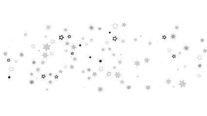 Abstract image of silver stars against a black background.