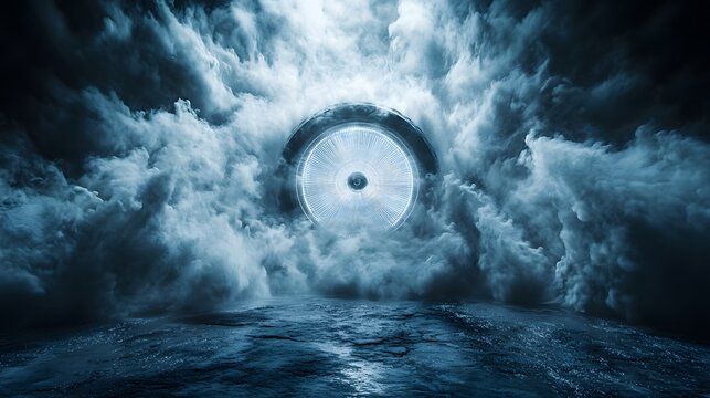 The Radiant Whirl of Chaos: A Profound Depiction of Compulsions Within a Mystic Dark Void and Swirling Lights