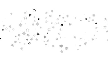 Abstract image of silver stars against a black background.