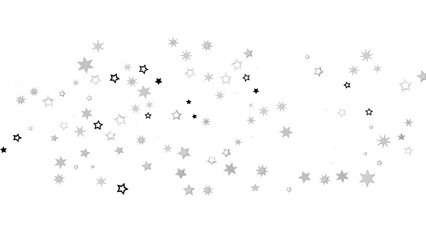 Abstract image of silver stars against a black background.