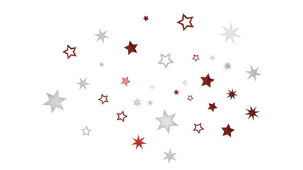 A simple graphic design with red and white stars on a black background