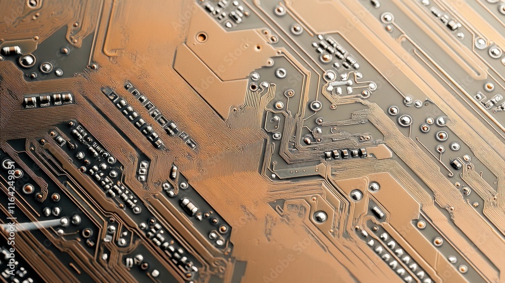 Poster close-up of intricate circuit board patterns showcasing technological craftsmanship.