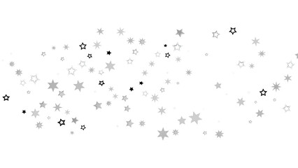 Abstract image of silver stars against a black background.