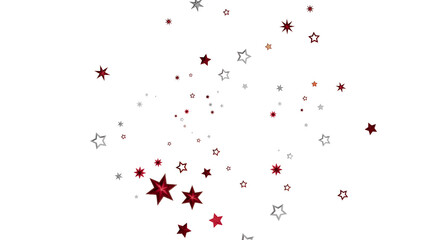 Red and Silver Stars on White