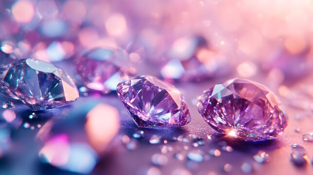 Artful Display of Silver Crystals and Vibrant Gems on a Delightful Background with Generous Text Space