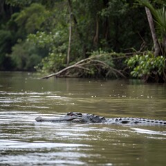 Fototapeta premium alligator in the river
