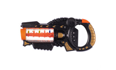 toy space blaster isolated on white background