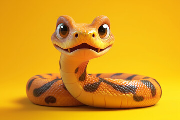 Fototapeta premium 3D snake cartoon style isolated