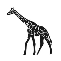 Vector Illustration of a Giraffe Silhouette with Geometric Pattern