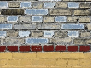 antique brick wall background, ancient red brick surface