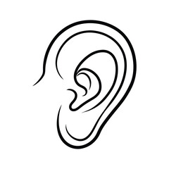 Ear Sound Vector Illustration Design Clipart Symbol Logo Template Professional Vector