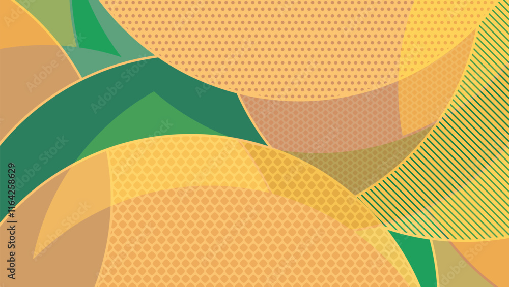 Poster vibrant abstract design featuring overlapping circles with a playful blend of warm and cool colors. 