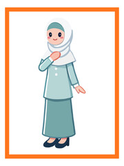 Obraz premium Muslim girl vector in style