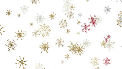 Snowflakes - With Realistic Snowflakes Overlay On Light Silver Backdrop. Xmas Holidays
