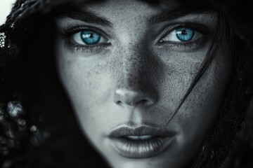 Fototapeta premium Person with blue eyes