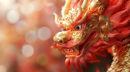 Vibrant Chinese Dragon Ornament Embodying Oriental Cultural Traditions