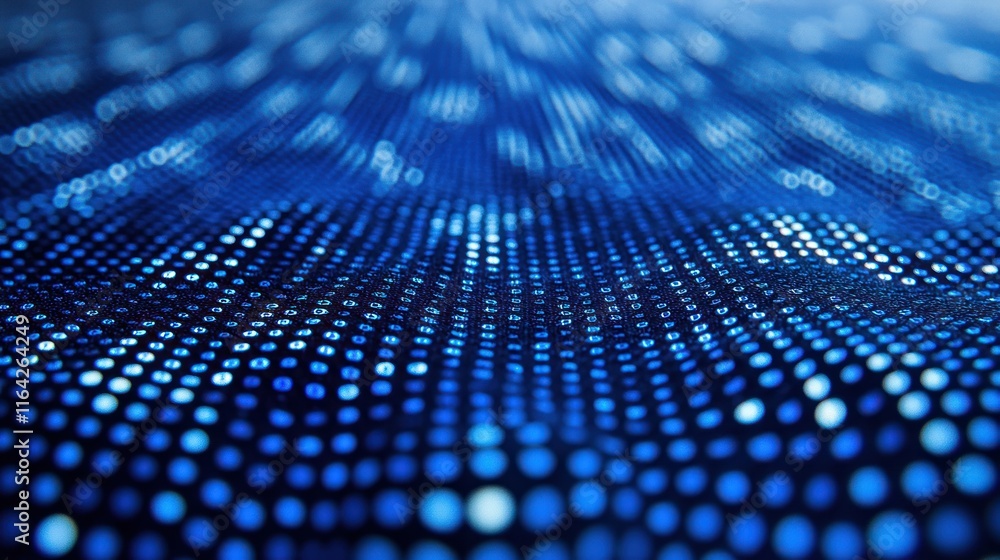 Poster abstract digital wave: blue data stream visualization