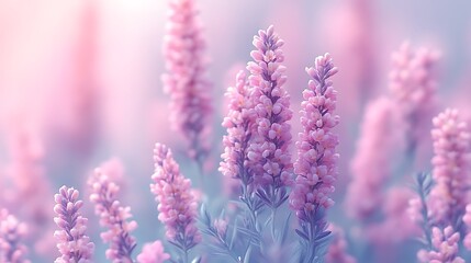 Obraz premium Delicate Pink Flowers In A Soft Light Field