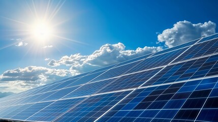 Solar cell in solar farm, Alternative energy and sustainable energy, photovoltaic, Pure energy renewable, clean energy, solar energy, reduce global warming, environment, green energy