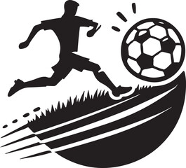 Soccer icon silhouette vector with white background