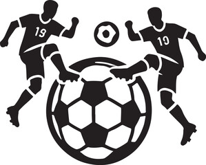 Soccer icon silhouette vector with white background
