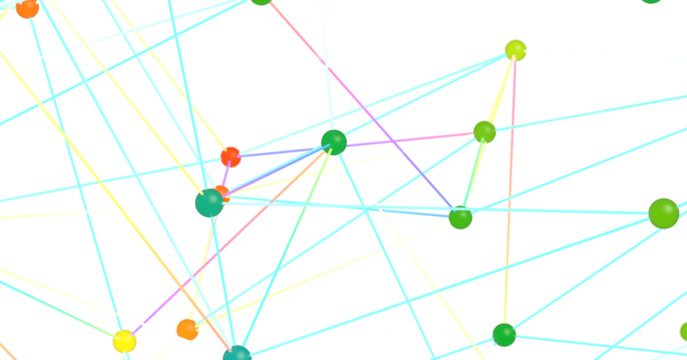 Abstract Network with Colorful Nodes