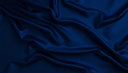 Panoramic Satin Fabric in Navy Blue - Elegant and Beautiful