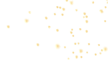 Golden Confetti Scattered on White Background