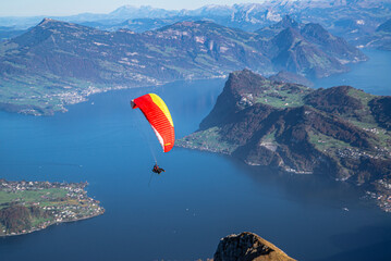 paraglider over the lake