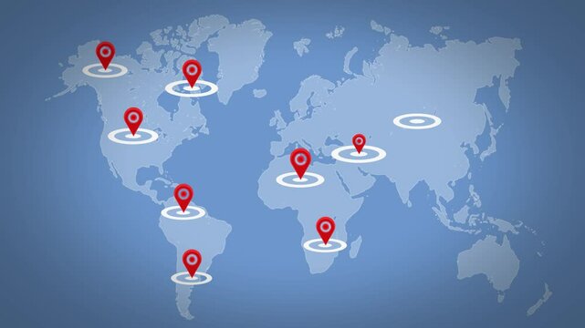 Mapping Global Connections, 4K Animation Highlighting Worldwide Geolocation Points