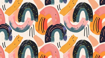 Obraz premium retro vibe seamless pattern wallpaper