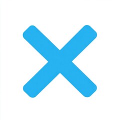 A simple, vibrant blue 'X' symbol on a white background, adding a modern touch to any design.