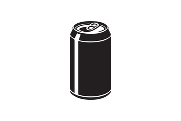 simple and unobtrusive Aluminum Can vector silhouette illustration isolated in white background
