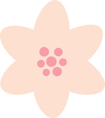 Cute pastel flower flat vector.
Simple flower shape icon Isolated .
Transparent background.