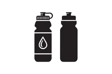 simple and unobtrusive soft drink bottle vector silhouette illustration isolated in white background
