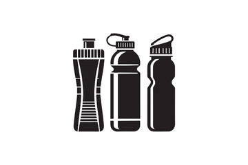 simple and unobtrusive soft drink bottle vector silhouette illustration isolated in white background
