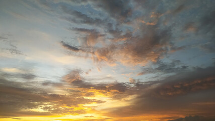 Dramatic dusk sky stock photo.