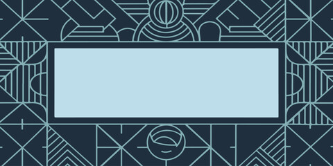 Flat art decoration vector blue design background. Geometric style © Rahnuma