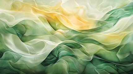 Obraz premium Abstract green and yellow waves with flowing textures and light effects
